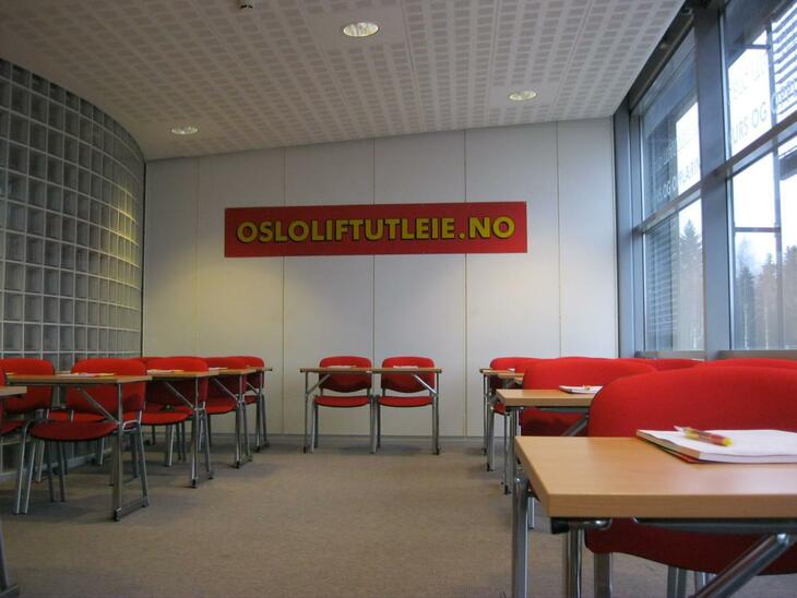 Bilde av kursrom i Oslo Liftutleie sine lokaler på Kjeller